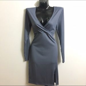 Long sleeve Wrap Bodycon Dress