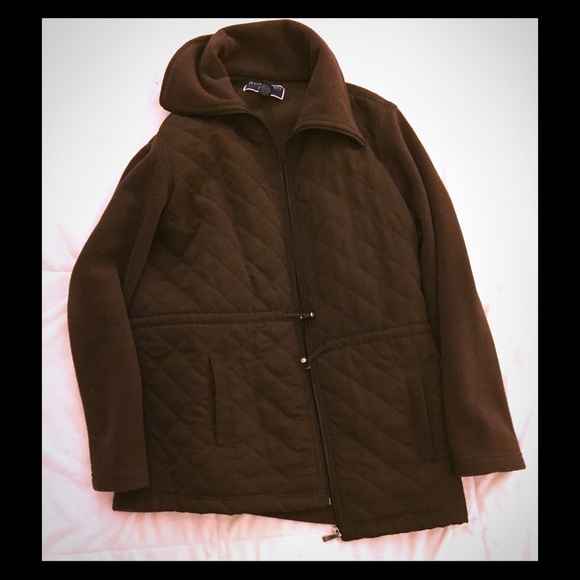 Brown Quilted Fleece Jacket