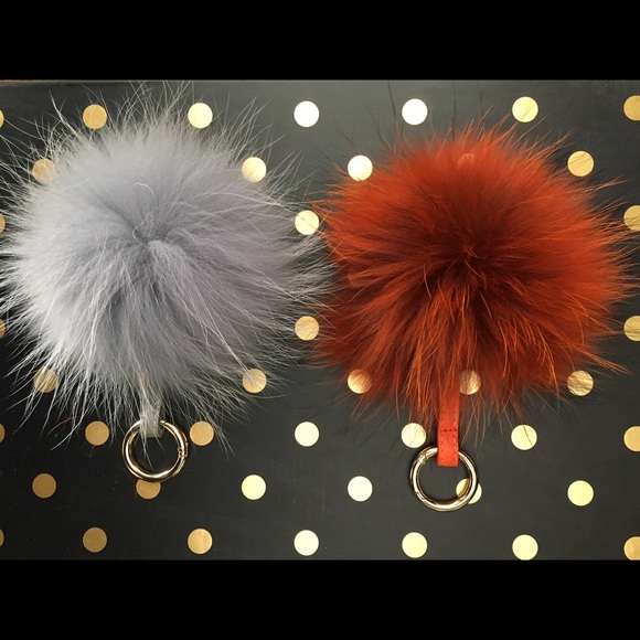 Real fur pom pom key chain/charm. PICK ONE - Picture 3 of 3
