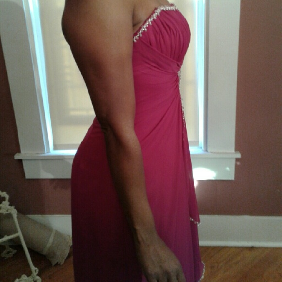 Vintage Raspberry Optional Strapless Formal Dress - image 3