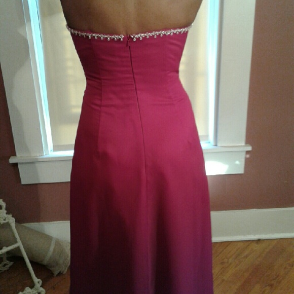 Vintage Raspberry Optional Strapless Formal Dress - image 4