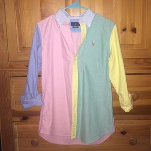 NWOT Ralph Lauren Multi Colored Oxford Shirt