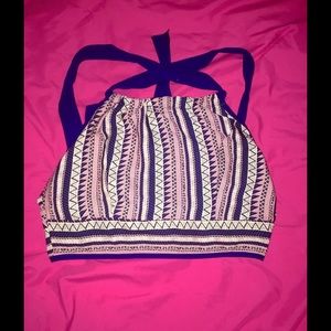 Tie backless cropped top