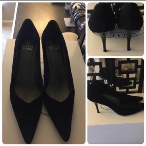 Stuart Weitzman black suede pumps
