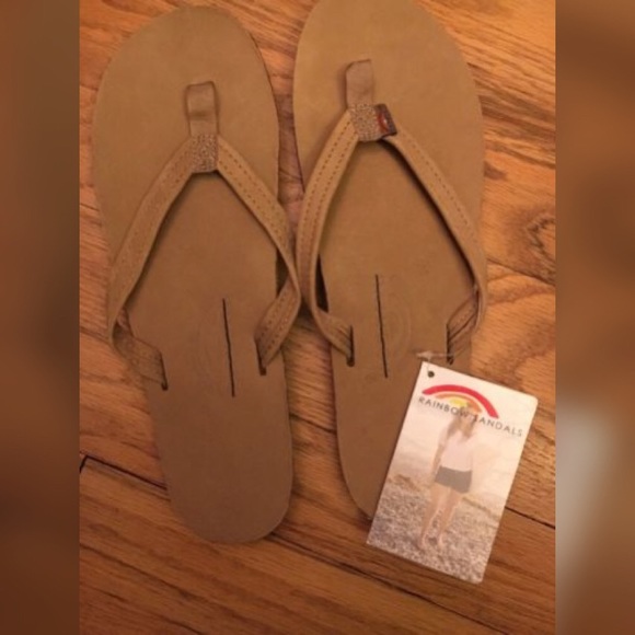 Rainbow single layer leather brown sandal thin - Picture 2 of 4