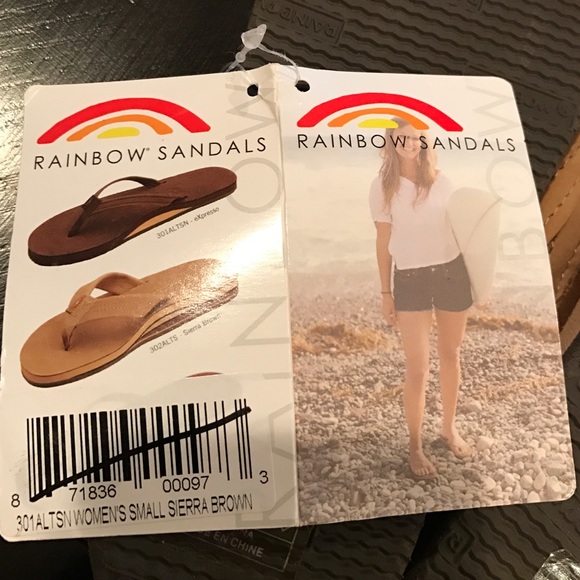 Rainbow single layer leather brown sandal thin - Picture 4 of 4