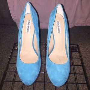 Steve Madden Turquoise Suede Heels