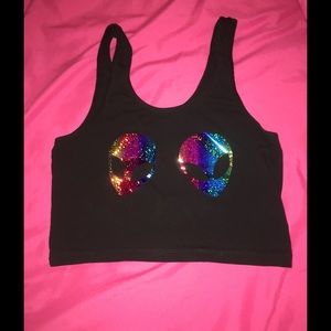 Alien rave crop top