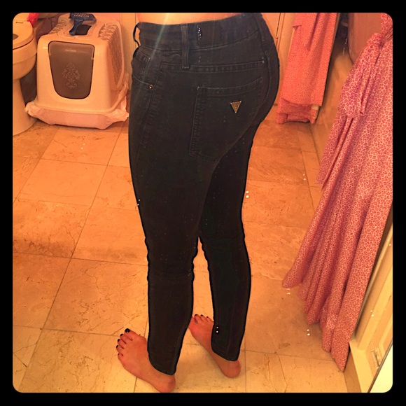 charcoal/black Guess skinny jeans