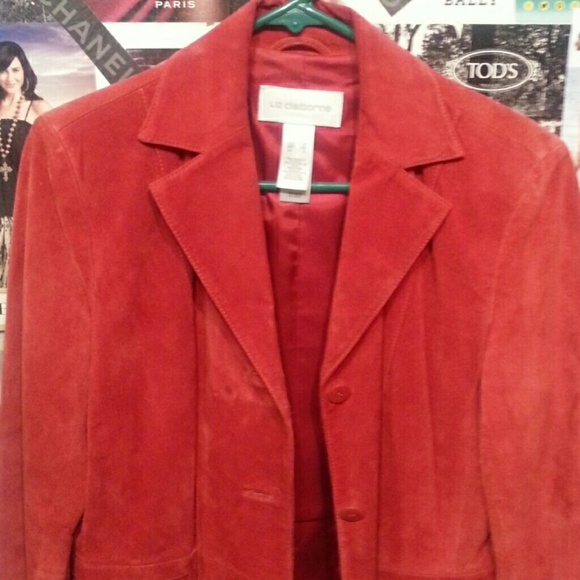 Liz Claiborne Red Suede Blazer