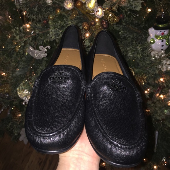 New Coach Womens black size 7.5 leather loafers - Picture 3 of 4
