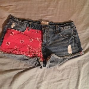 Forever 21 jean shorts with bandana design