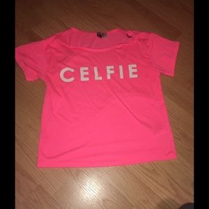 Hot pink "Celfie" top