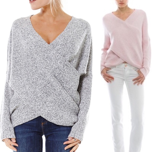 Knit Wrap Draped Sweater - Picture 2 of 3