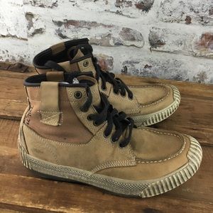 Timberland canvas and leather boots