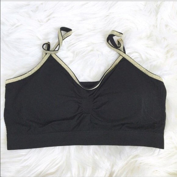 Glam glitter trim bralette with padding. - Picture 3 of 4