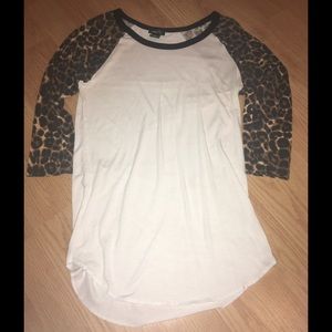 Rue 21 Cheetah Print Baseball Tee