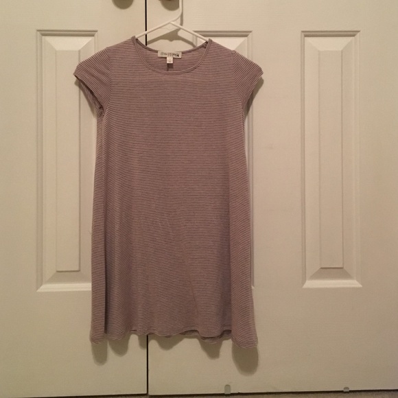 Other - ‼️SALE‼️Pink and Grey Striped T-Shirt Dress