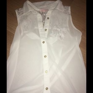 Sheer blouse tank top