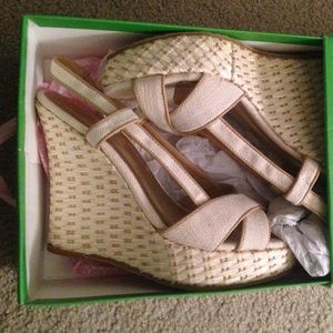 Lilly Pulitzer Ashely wedge canvas natural 8.5