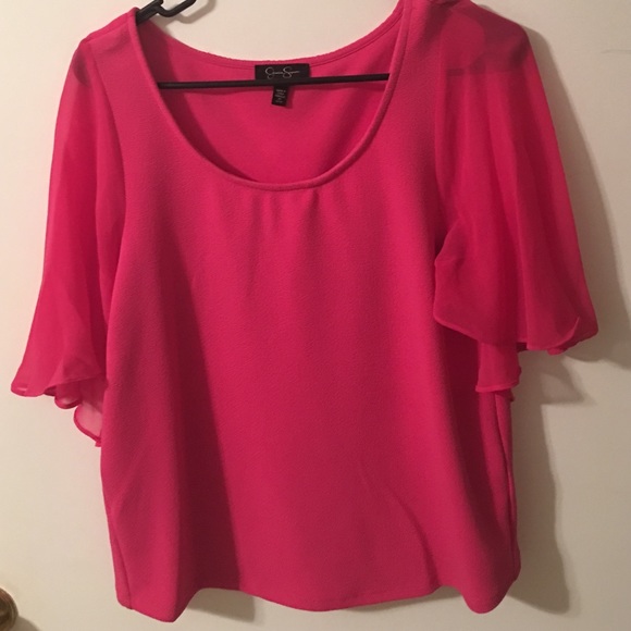 Pink dress shirt with sheer detail