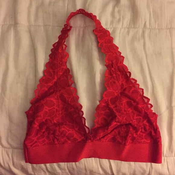 Lace halter bra