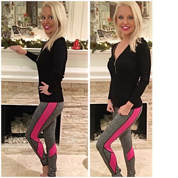 Athletic color block leggings w/ moisture barrier! - Picture 2 of 3