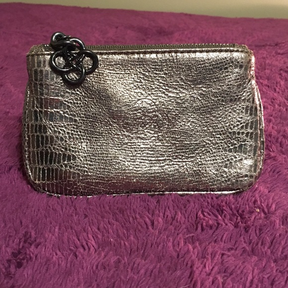 Stella & Dot Metallic Silver Coin ID Purse