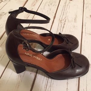 Nine West bow-tie ankle strap heel