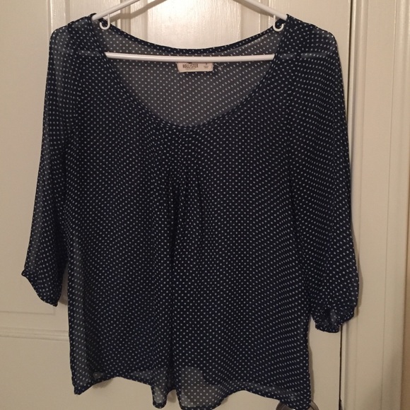 Hollister Tops - Polka-dotted Blue Hollister Blouse