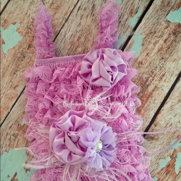 Lavender lace Romper with Headband