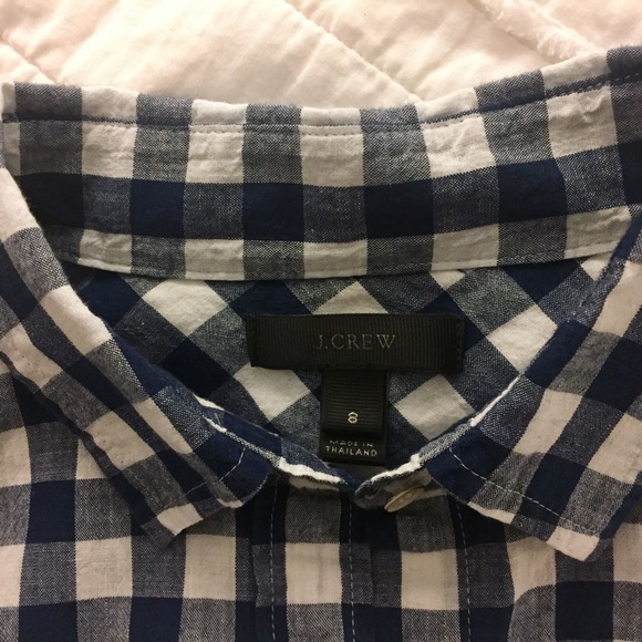 J Crew Gingham Utility Shirt Size 8 - Picture 3 of 3