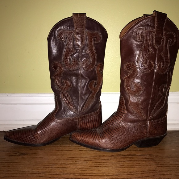 Nine West Leather Cowboy Boots