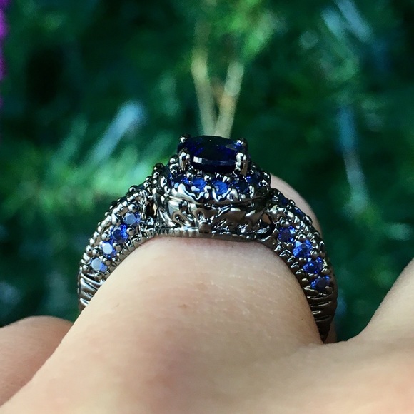 Vintage Gold Filled Sapphire CZ Ring - Picture 4 of 4