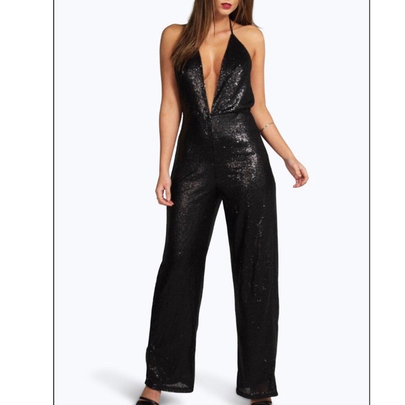 Black Sequin Jumpsut