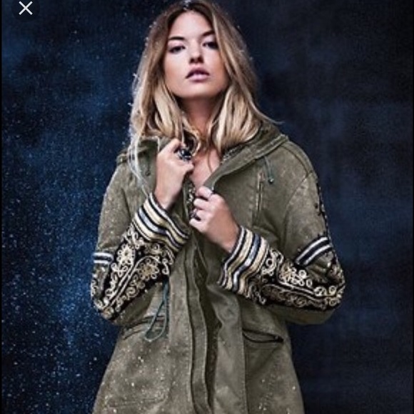 Authentic free people golden quills parka xs