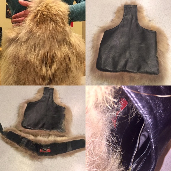 Vintage Handbags - Vintage Coyotes fur Head Band/Neck Warmer & Purse
