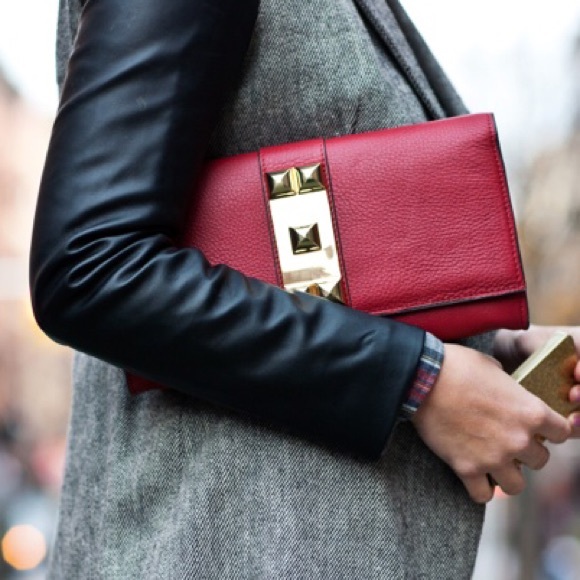 Vince Camuto Handbags - BRAND NEW VINCE CAMUTO "Louise" red leather clutch
