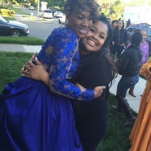 Royal blue prom dress handmade