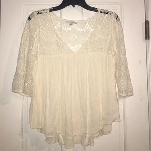 Cream lace blouse