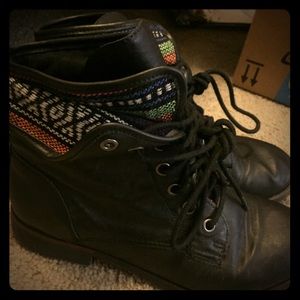 Tribal black boots
