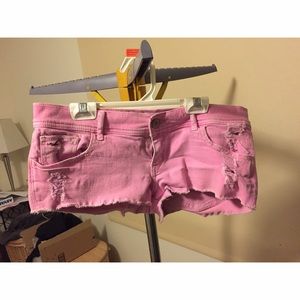 Bright pink hollister shorts