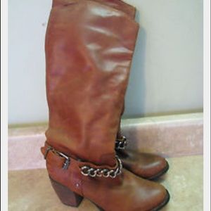BCBG Brown Leather Riding Boots