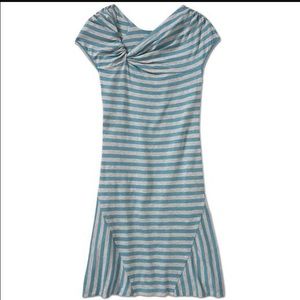 Athleta Asymmetrical striped dress