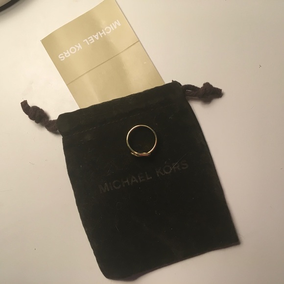 Michael Kors Thin Gold Buckle Ring Size 6