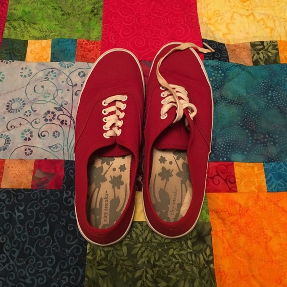 Red sneakers