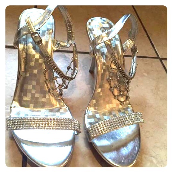 Deb Silver Dress High Heels Size 10