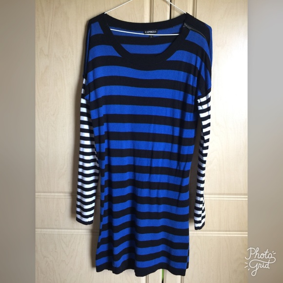 π₯SOLDπ₯π4X Host PickπExpress Blue Sweater Dress - Picture 2 of 6