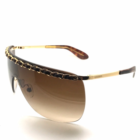 Chanel sunglasses gold frame brown gradient lens