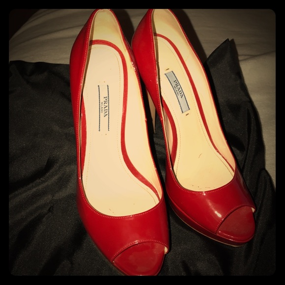 Prada Red Patent Pumps